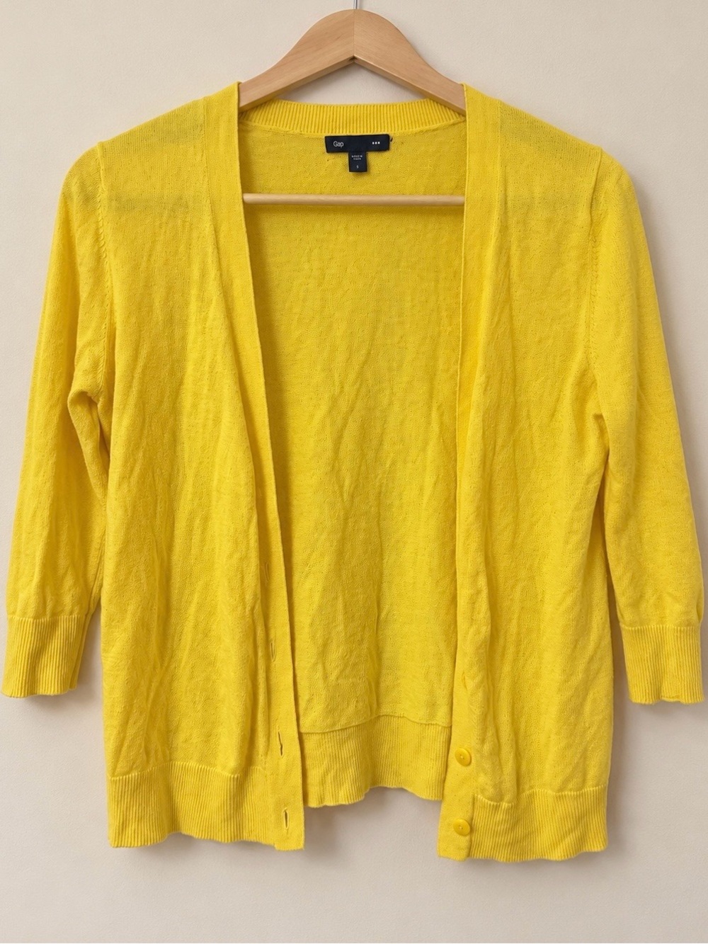 GAP Sunny Yellow Open Front Cardigan